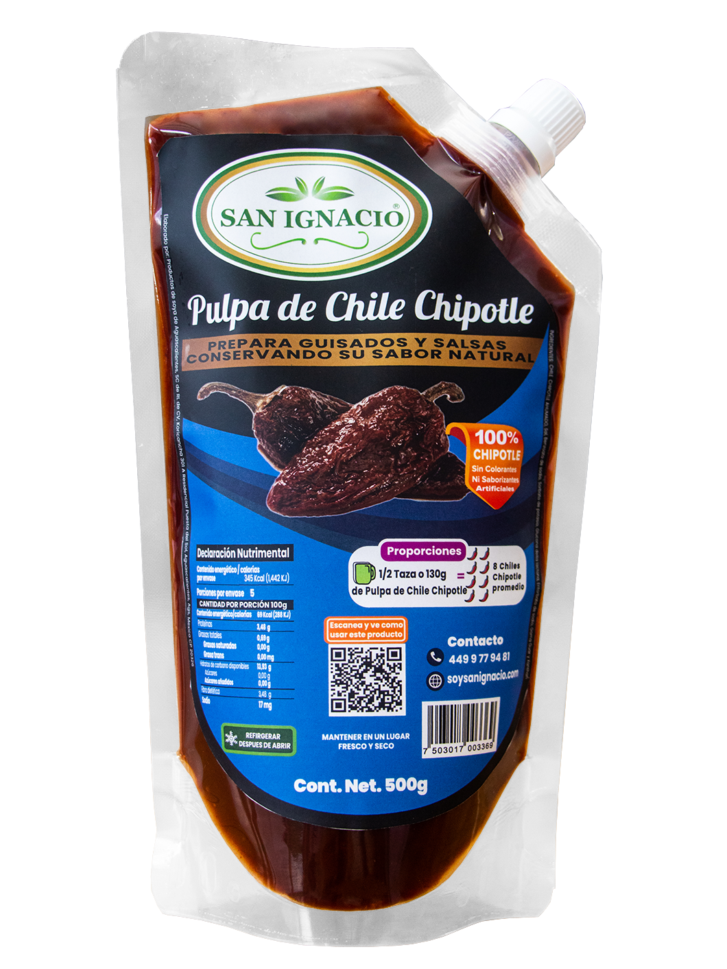 Pulpa de Chile Chipotle 500grs